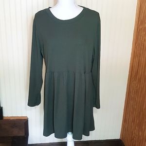 OMT Baby Doll Style Ribbed Long Sleeve T-Shirt